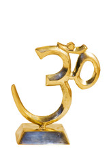 Golden Om with white background