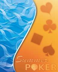 Summer poker background, vector illustration