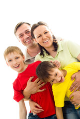 happy family on a light