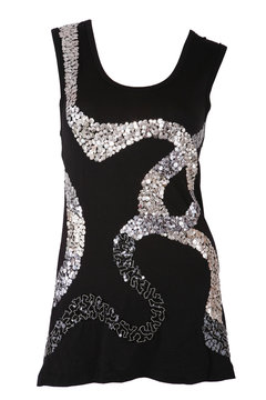 Black Female Top With Sequin