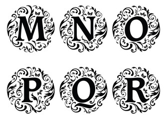 Alphabet Ornament Design M to R