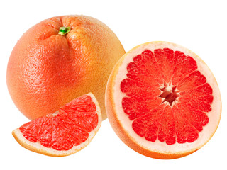 red grapefruit isolated on white background