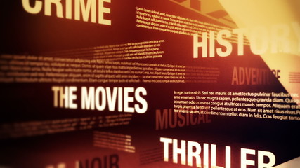 Movie Genres Related Words Background Loop