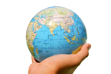 The earth in our hand isolated