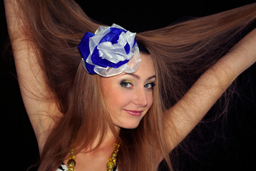 young beautiful girl fun