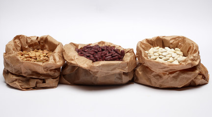 Sacks with beans