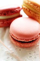 Macaroon on white backgroun