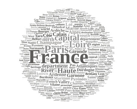 France word cloud isolated on white background