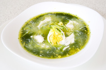 spinach soup with cream and egg