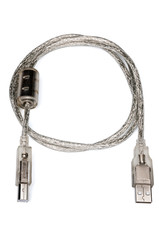 silver usb to printer cable with filter