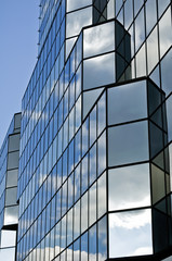 Glass office building.
