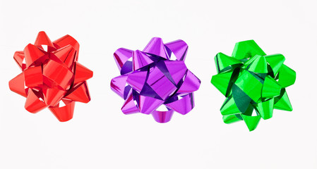 three colorful bows