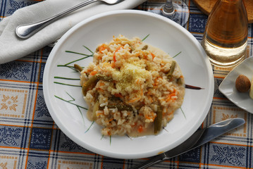 Risotto alla zucca e fagiolini