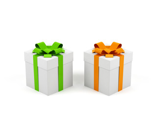 Gift box on a white background.