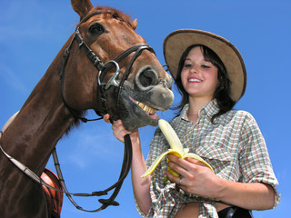 very happy horse