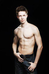 Fototapeta premium Beautiful guy with strong and sexy body