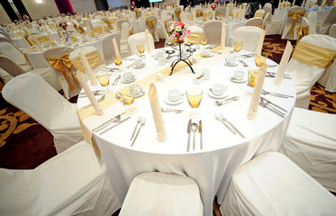 Tables set for an event