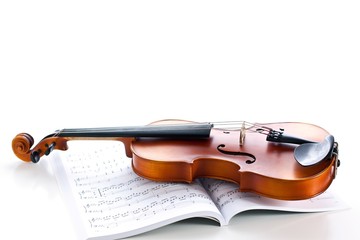 Violin and printed music