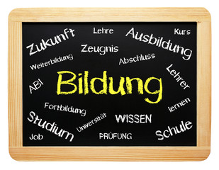 Bildung Schultafel mit Ideen