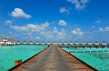 Fotobehang Maldive water villa - bungalows © totophotos