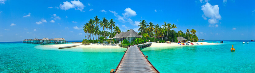 Maldives island Panorama - obrazy, fototapety, plakaty