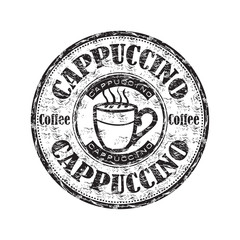 Cappuccino grunge rubber stamp