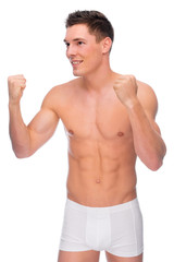 Fototapeta premium Smiling young man with underwear