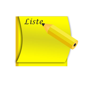 bloc note liste et crayon