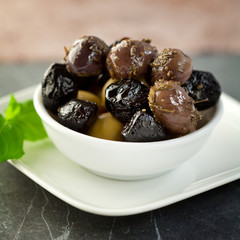 Mixed olives closeup