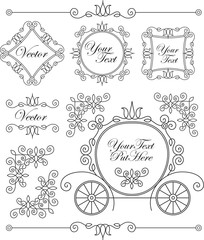 set vector vintage ornaments
