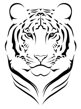 Vector tiger, tattoo