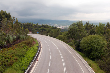 Highway through mountains