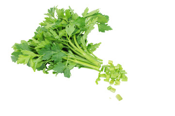 Chopped parsley Isolated on the white background