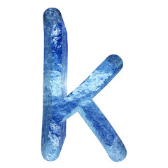 High resolution conceptual blue water or ice font isolated