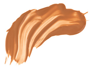 Beige tone cream (foundation) makeup samples, isolated on white