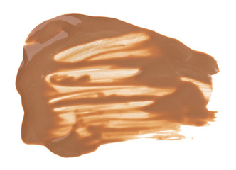 Beige tone cream stroke sample isolated on white