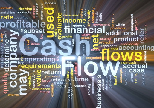 Flow cash background concept glowing