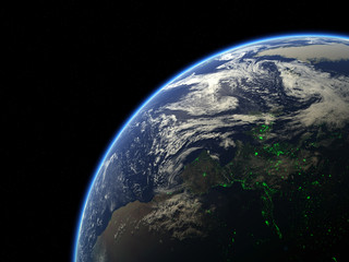Planet Earth green energy citylights eco