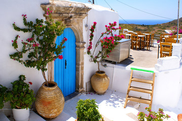 Greek traditional house located at Kithira island - obrazy, fototapety, plakaty