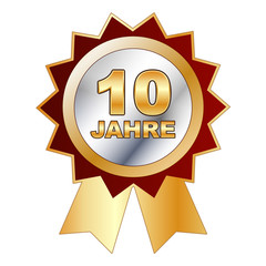 10 Jahre - Schild, Siegel, Aufkleber