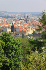 View on the spring Prague, historical city of Czech Republic