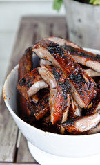 Closeup on ribs
