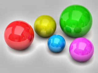 Colorful balls isolated on white background