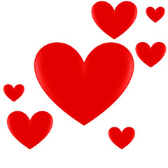red hearts