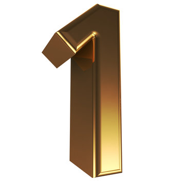 Number 1 3d Gold