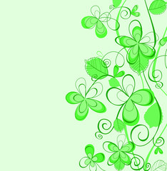 Floral green background