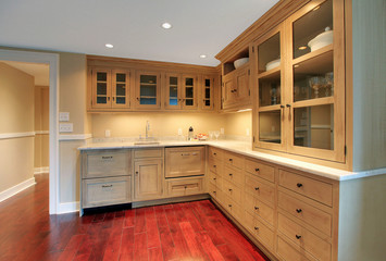 Natural kitchen in luxury basement