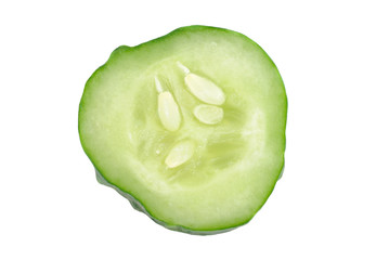 cucumber sliced isolated on white background.
