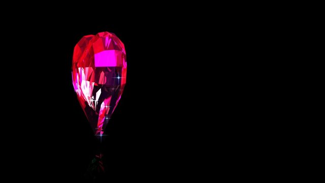 Red ruby in the form of heart (alpha matte)