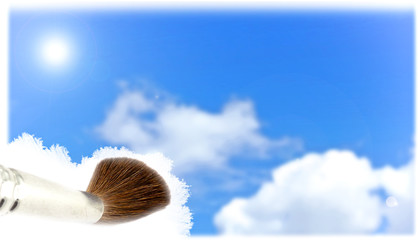 sky background with painting brush